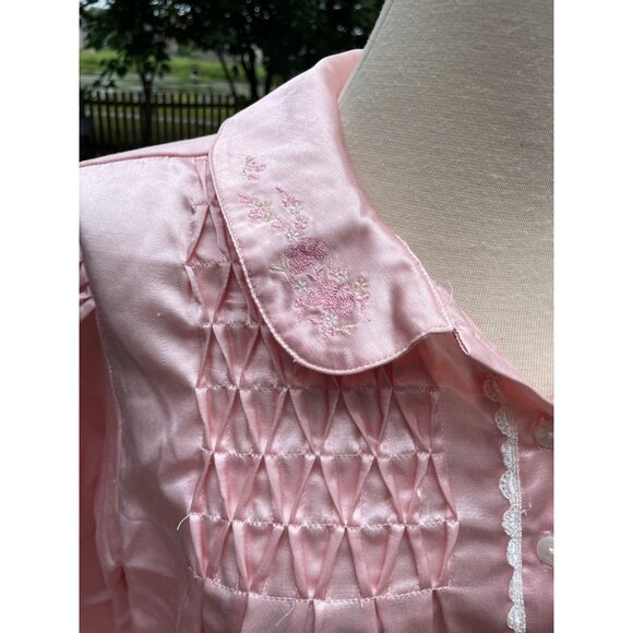Amanda Stewart Intimates Pink Nightgown Size L Women Polyester & Cotton Vintage - Picture 3 of 8